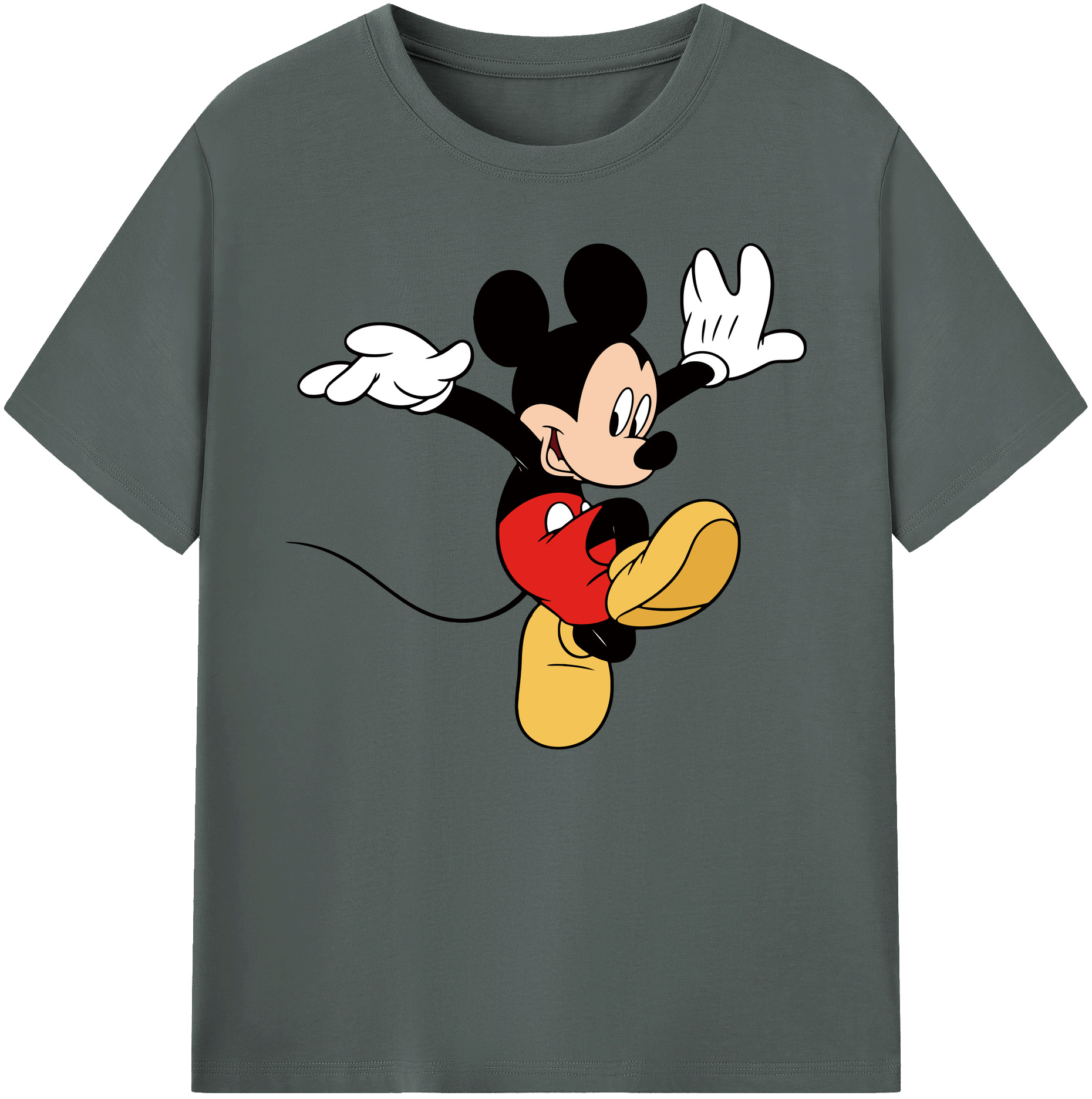 ミッキーマウス Mickey Mouse 綿100％ メンズ半袖Tシャツ｜肌触りやわらか＆通気性